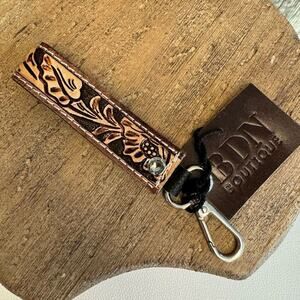 Leather Key Holder Tooled Leather Western Keychain NEW FAST SHIP